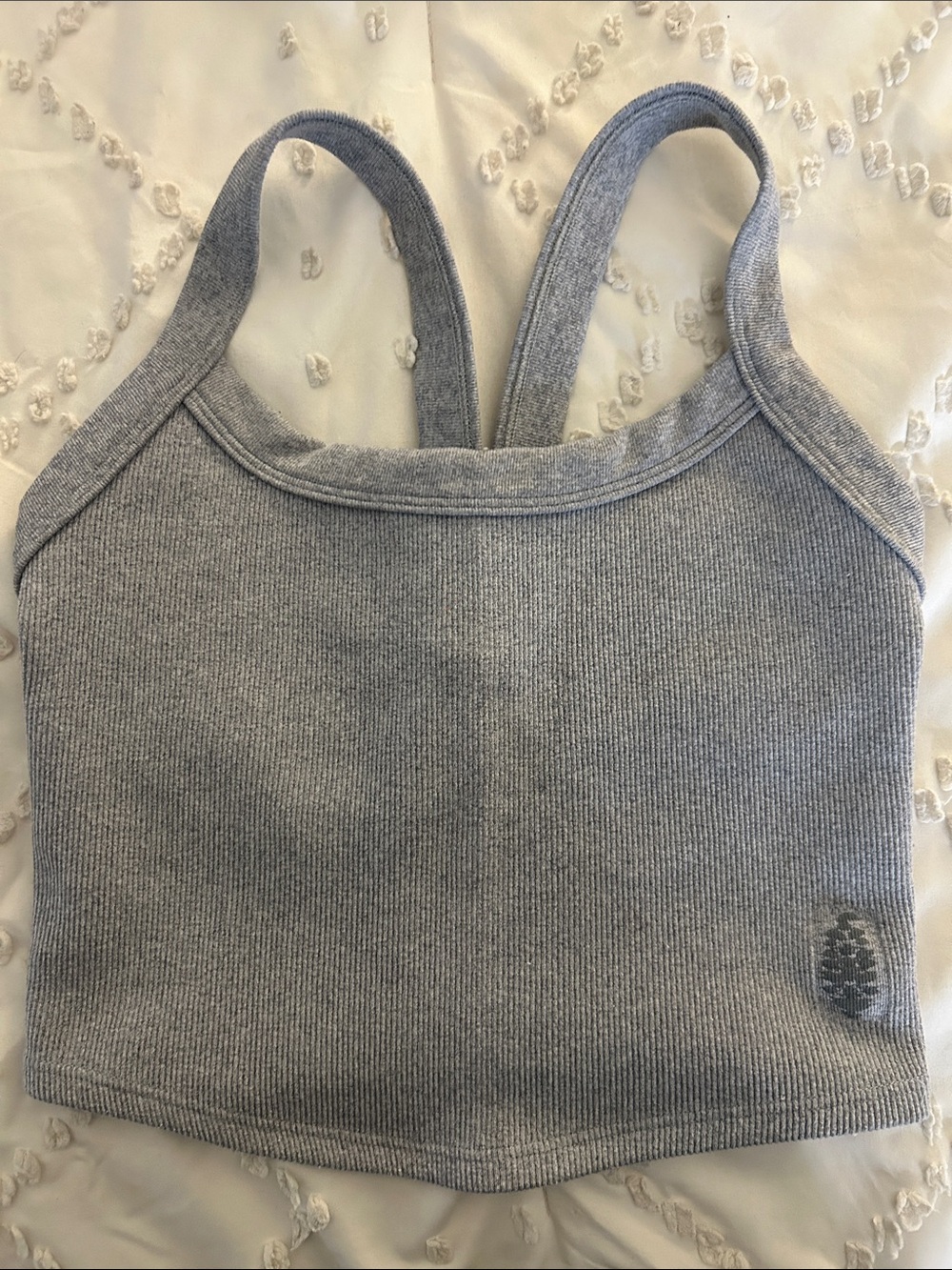 FP Movement by Free People Heather Gray Ribbed Sports Crop